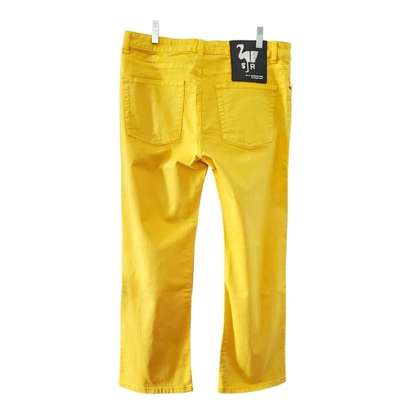 NEW SANDRINE ROSE X FREE PEOPLE WIDE LEG YELLOW HIGH RISE CROP JEANS 25, NWT - Picture 8 of 12